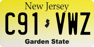 NJ license plate C91VWZ