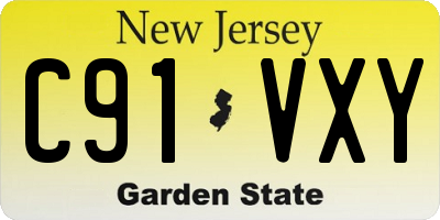 NJ license plate C91VXY