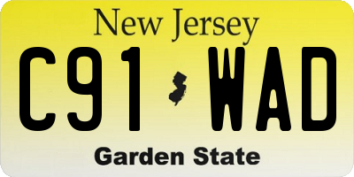 NJ license plate C91WAD