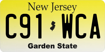 NJ license plate C91WCA