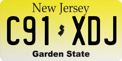NJ license plate C91XDJ