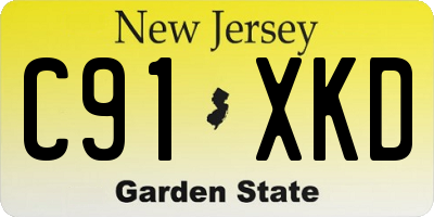 NJ license plate C91XKD