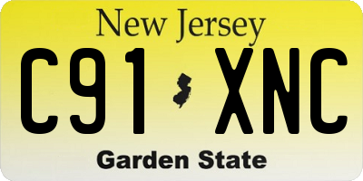 NJ license plate C91XNC