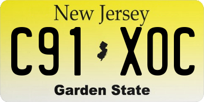 NJ license plate C91XOC