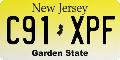 NJ license plate C91XPF