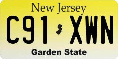 NJ license plate C91XWN