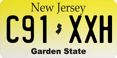 NJ license plate C91XXH
