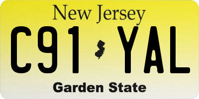 NJ license plate C91YAL