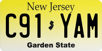 NJ license plate C91YAM