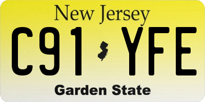 NJ license plate C91YFE