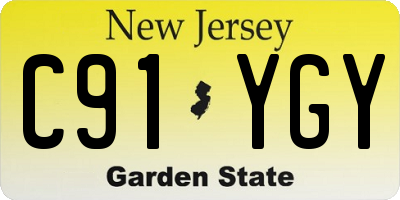 NJ license plate C91YGY