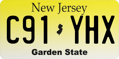 NJ license plate C91YHX