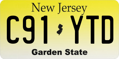 NJ license plate C91YTD