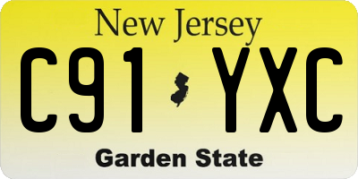 NJ license plate C91YXC