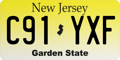 NJ license plate C91YXF