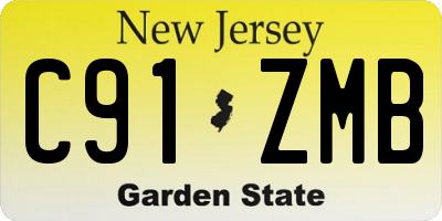 NJ license plate C91ZMB