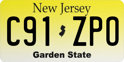 NJ license plate C91ZPO