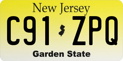 NJ license plate C91ZPQ