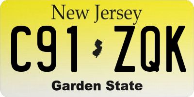 NJ license plate C91ZQK