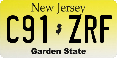 NJ license plate C91ZRF