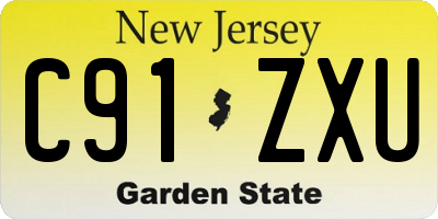 NJ license plate C91ZXU