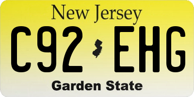 NJ license plate C92EHG
