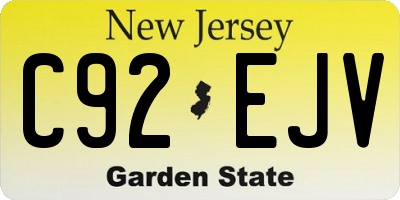 NJ license plate C92EJV