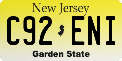 NJ license plate C92ENI