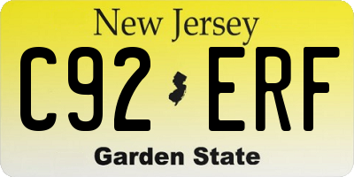 NJ license plate C92ERF