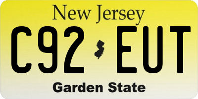 NJ license plate C92EUT