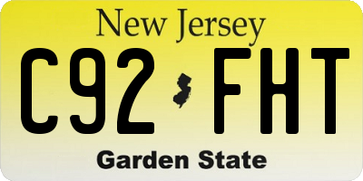 NJ license plate C92FHT