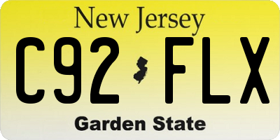 NJ license plate C92FLX
