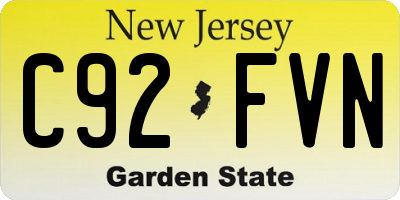 NJ license plate C92FVN