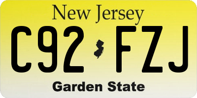NJ license plate C92FZJ