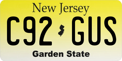 NJ license plate C92GUS
