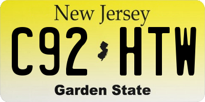 NJ license plate C92HTW
