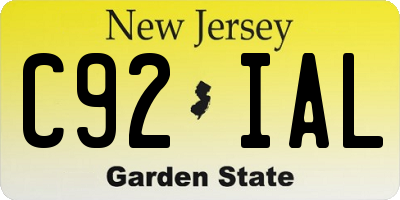 NJ license plate C92IAL