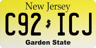 NJ license plate C92ICJ