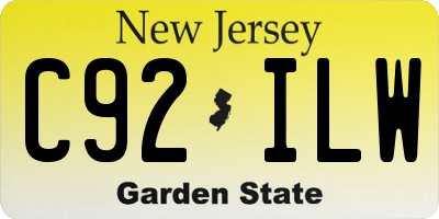 NJ license plate C92ILW