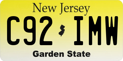 NJ license plate C92IMW