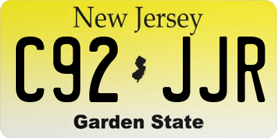 NJ license plate C92JJR