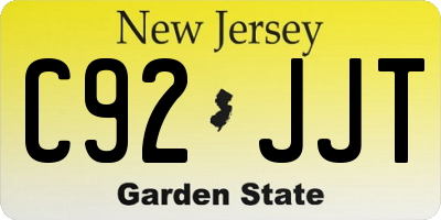 NJ license plate C92JJT