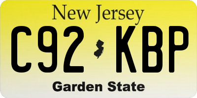 NJ license plate C92KBP