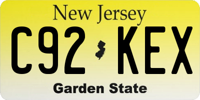 NJ license plate C92KEX