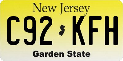 NJ license plate C92KFH