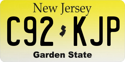 NJ license plate C92KJP
