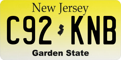 NJ license plate C92KNB