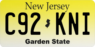 NJ license plate C92KNI