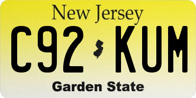 NJ license plate C92KUM