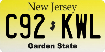 NJ license plate C92KWL